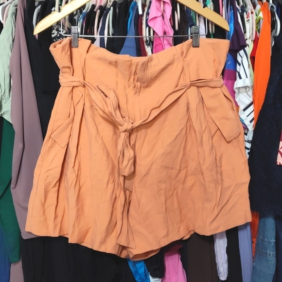 New A New Day Paperbag Short in Cantaloupe - Picture 2 of 5